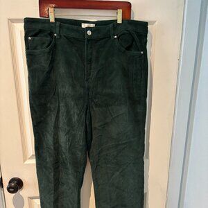 H&M Green Corduroy Straight Leg Pants